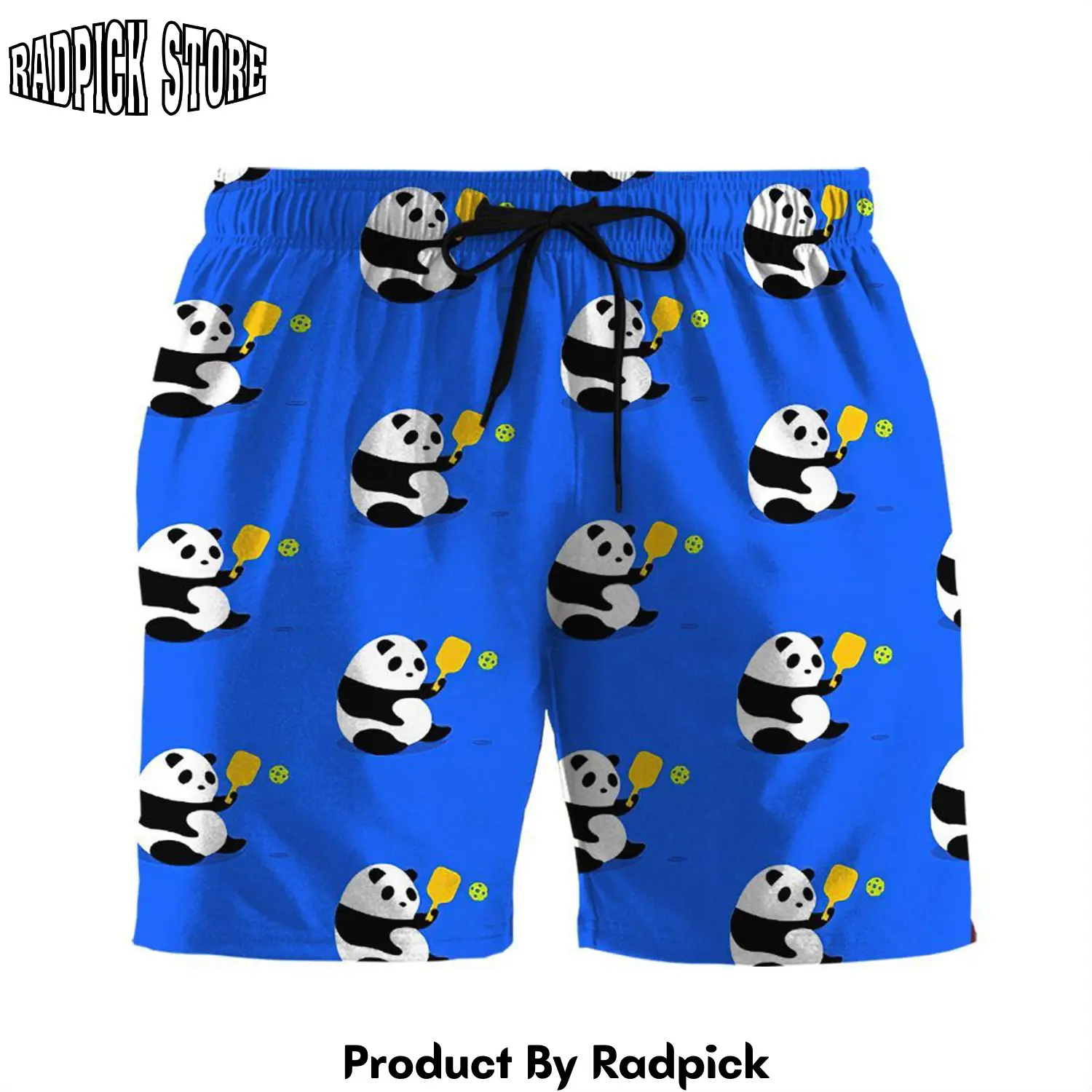 Radpick 3d panda pickleball shorts rp631782